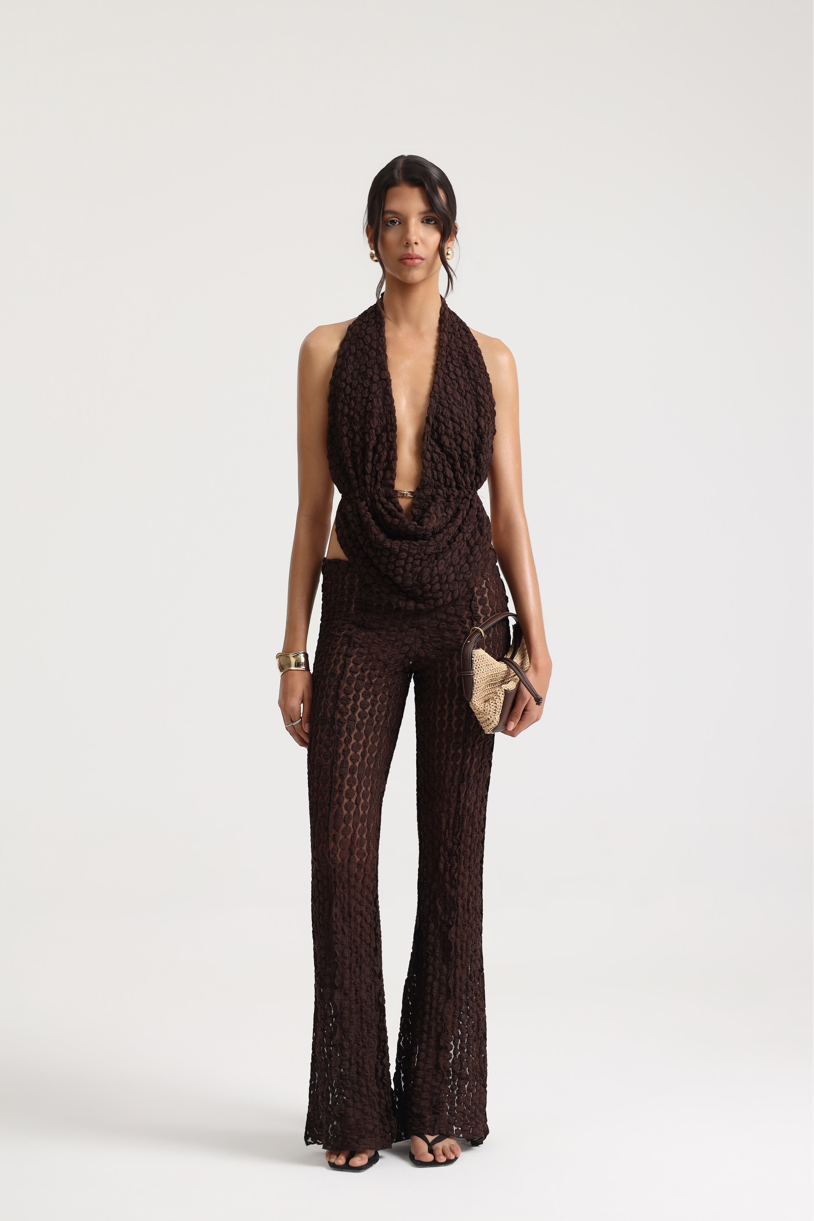 Solea Lace Brown Top