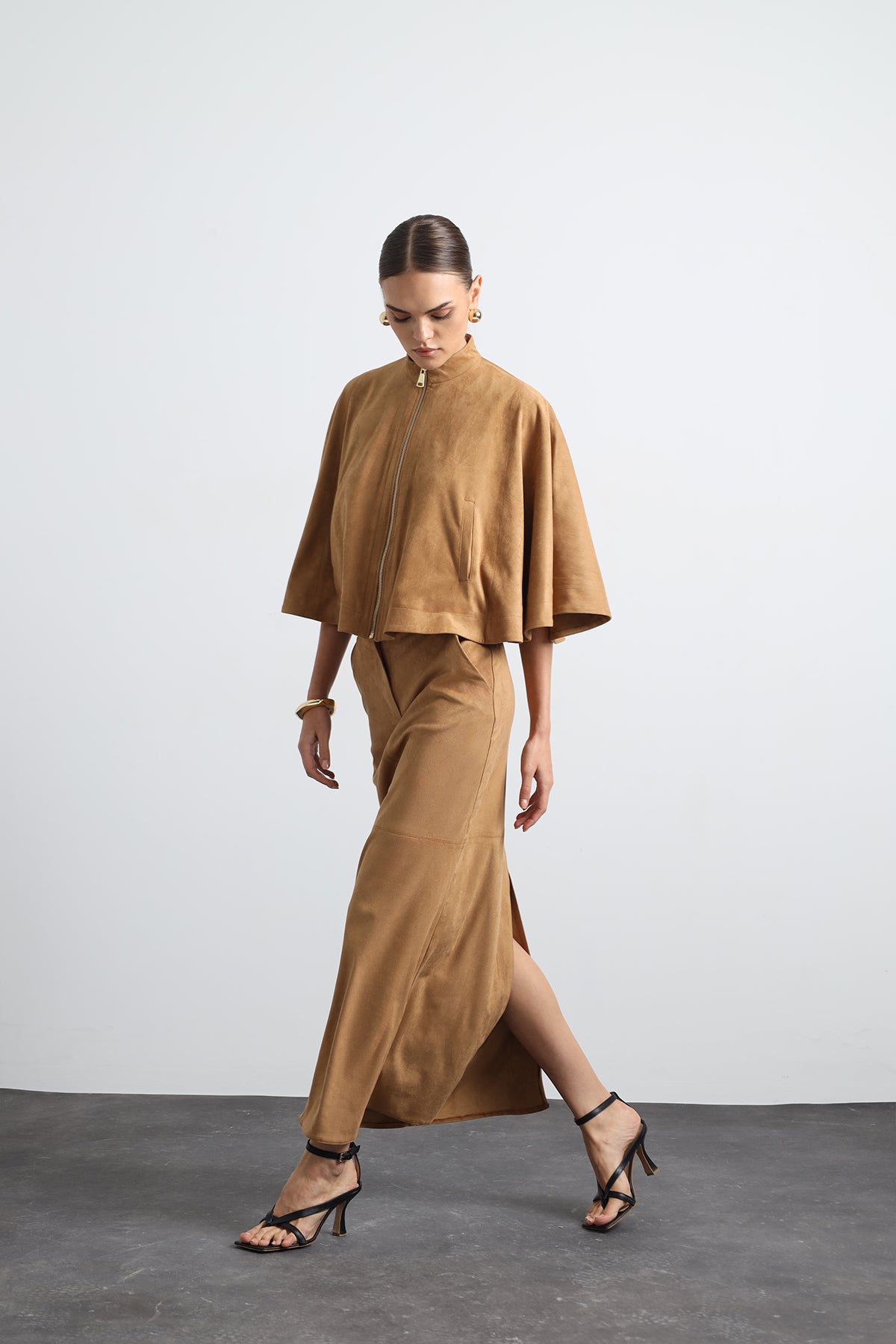 Umbria Suede Camel Skirts