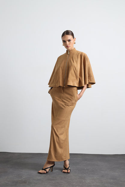Umbria Suede Camel Skirts