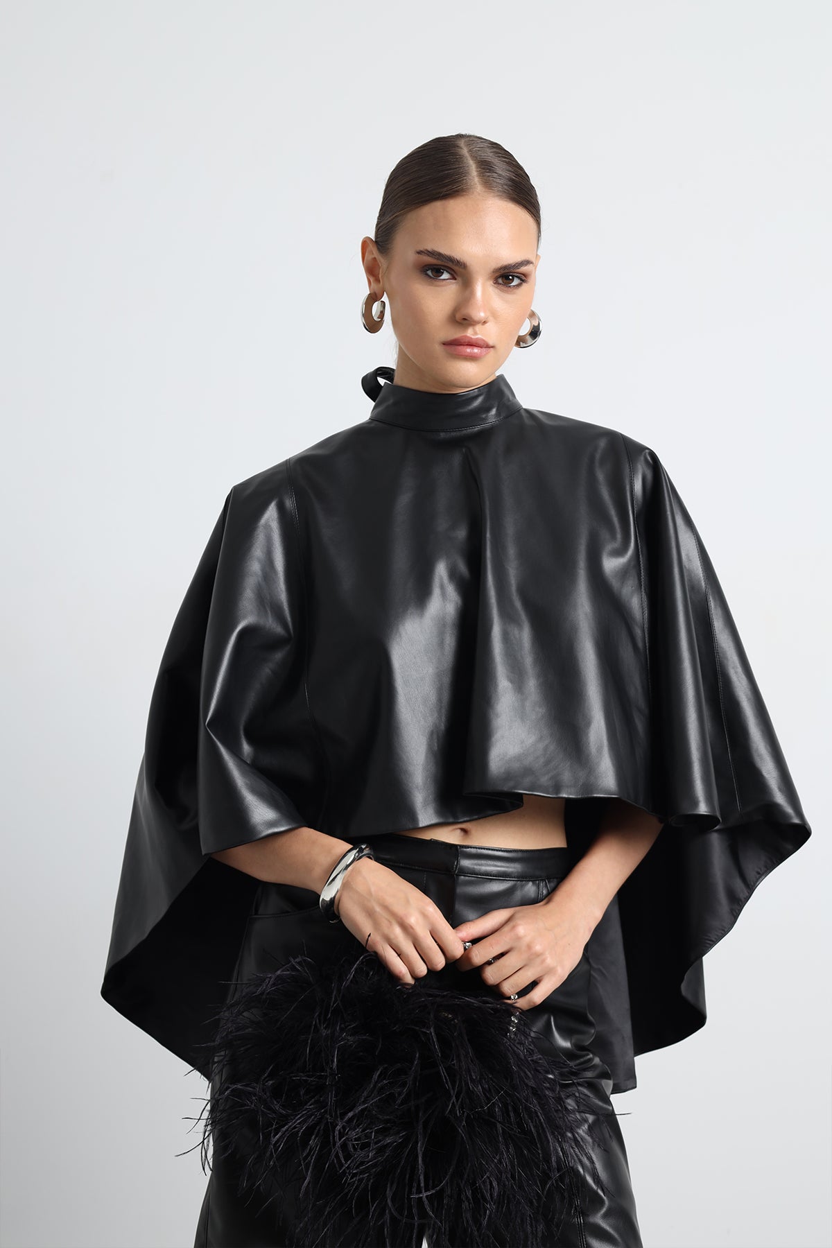 Veira Vegan Leather Poncho