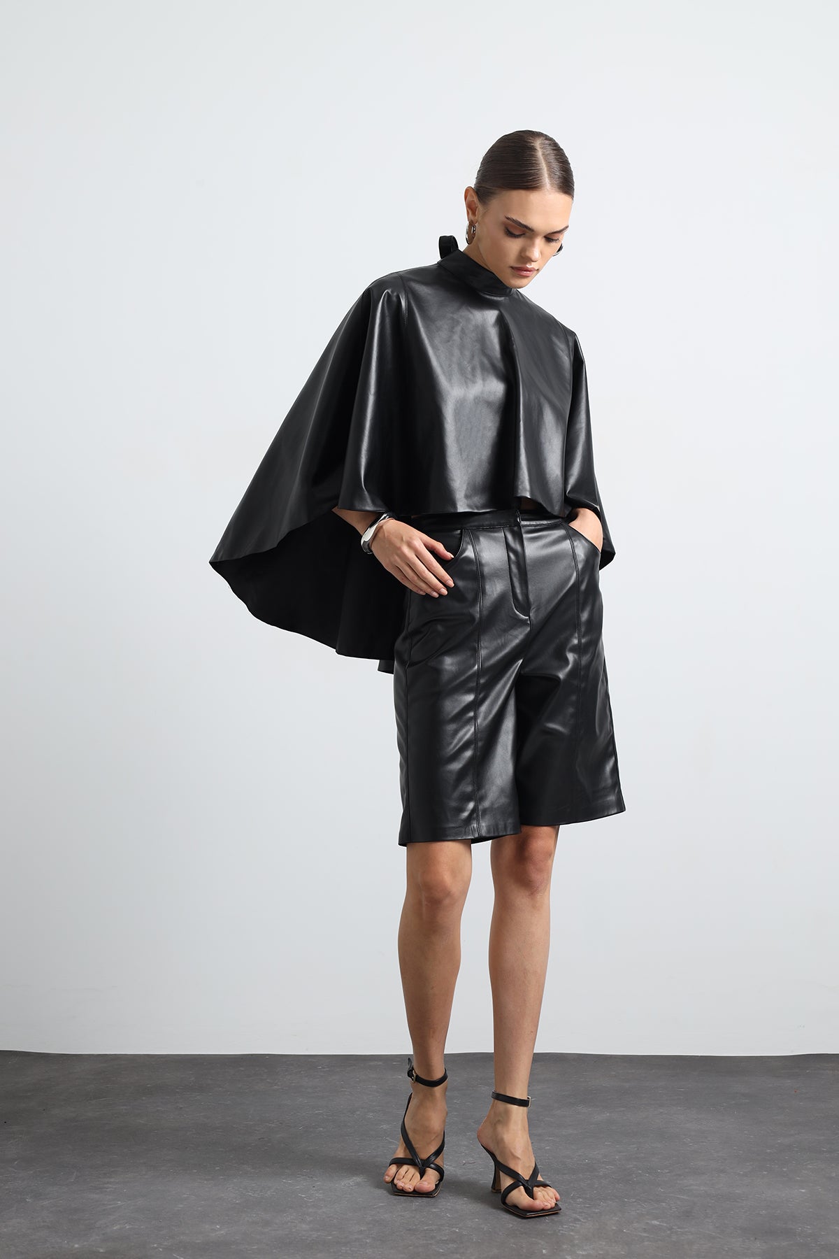 Veira Vegan Leather Poncho