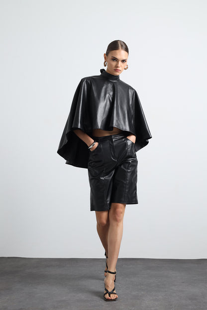 Veira Vegan Leather Pancho