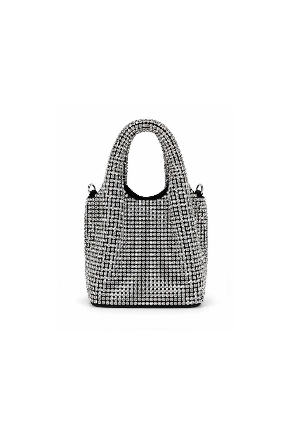 Vela Silver Crystal Embellished Mini Bag