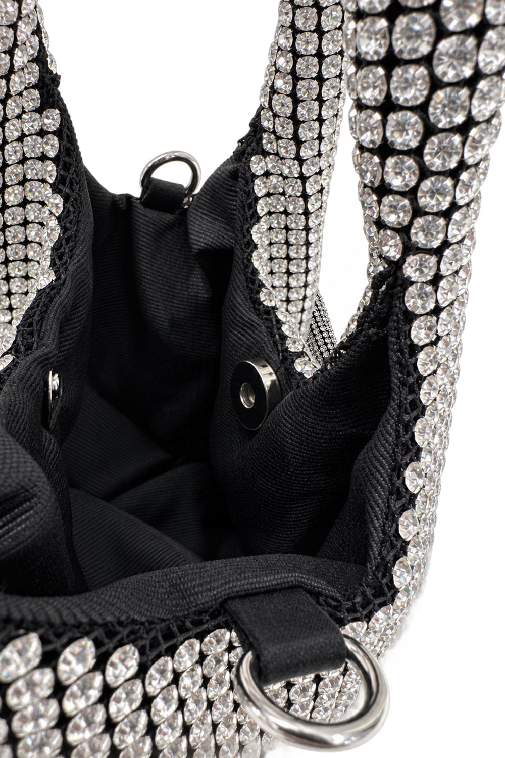 Vela Silver Crystal Embellished Mini Bag