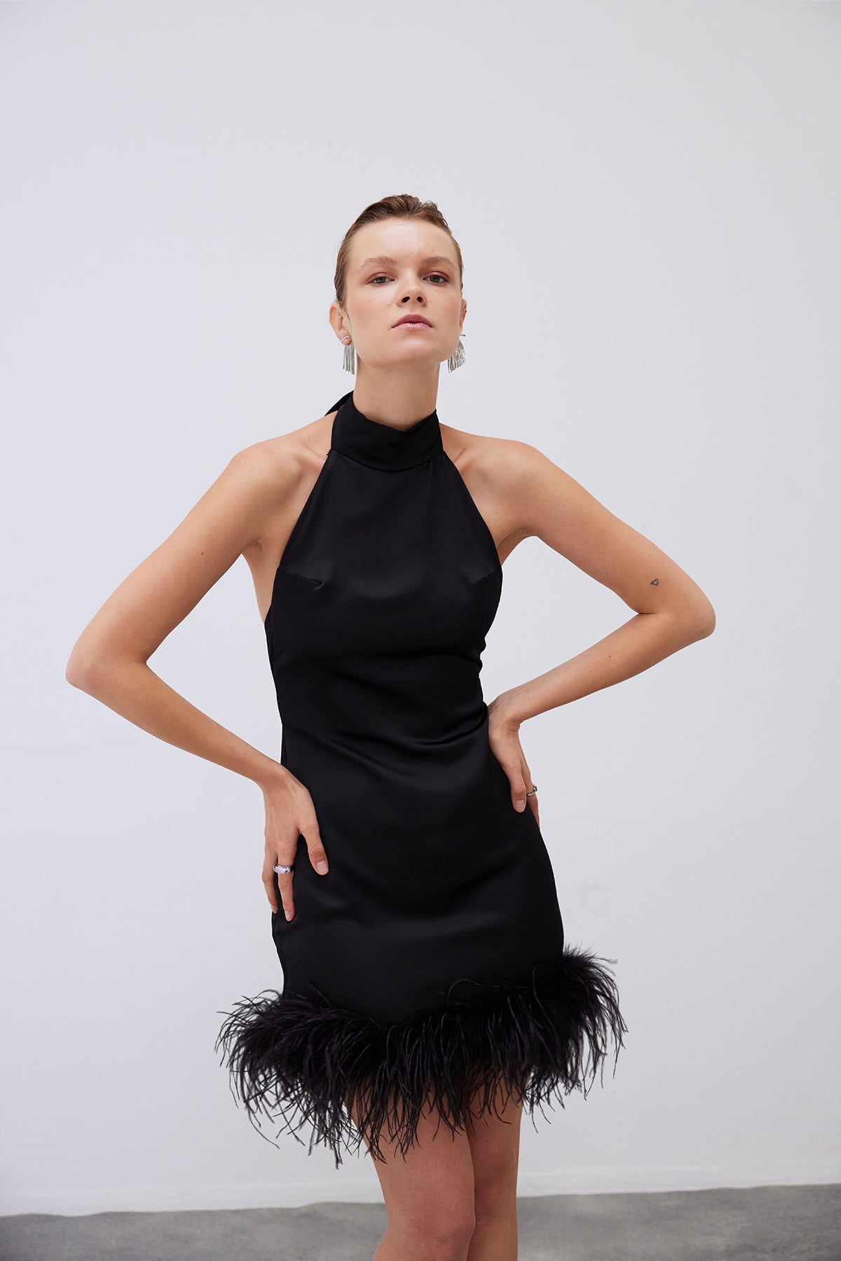 Viola  Feathered Mini Dress