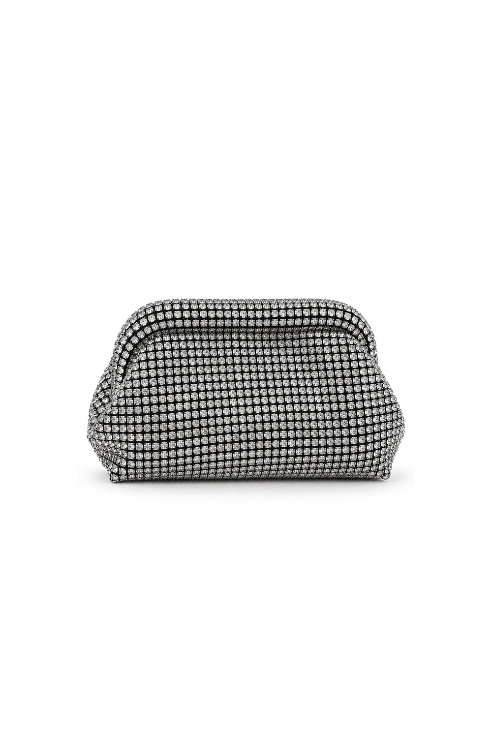 Viona Silver Crystal Embellished Clutch Bag