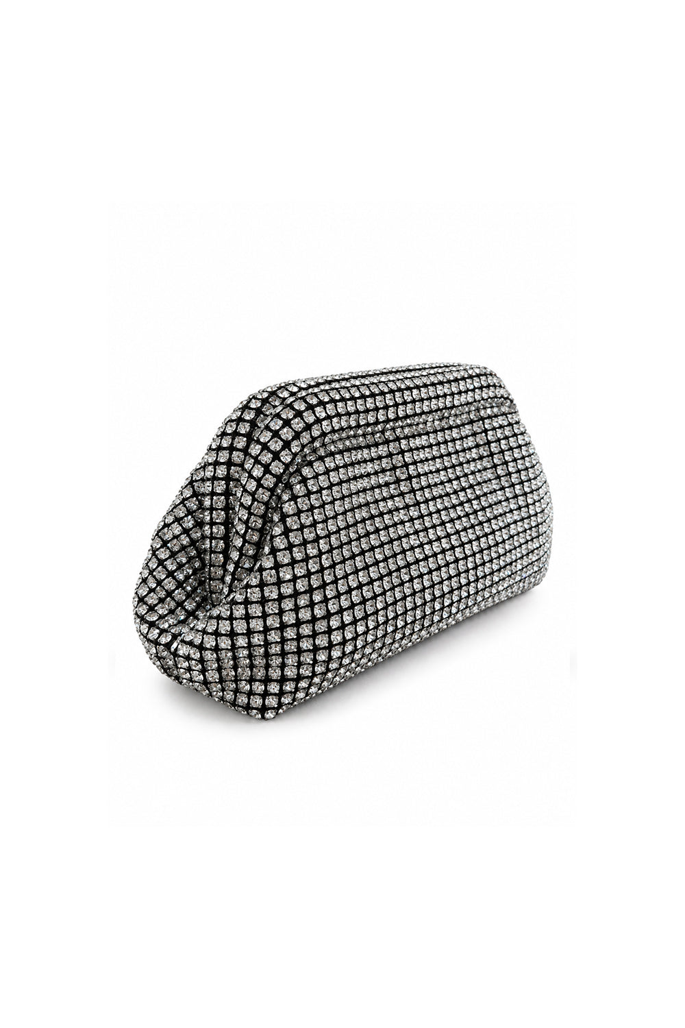 Viona Silver Crystal Embellished Clutch Bag