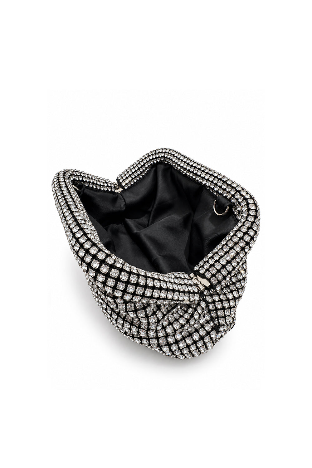 Viona Silver Crystal Embellished Clutch Bag