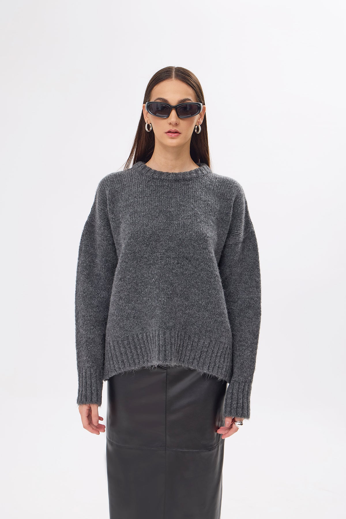 Whitney Grey Oversize Pullower