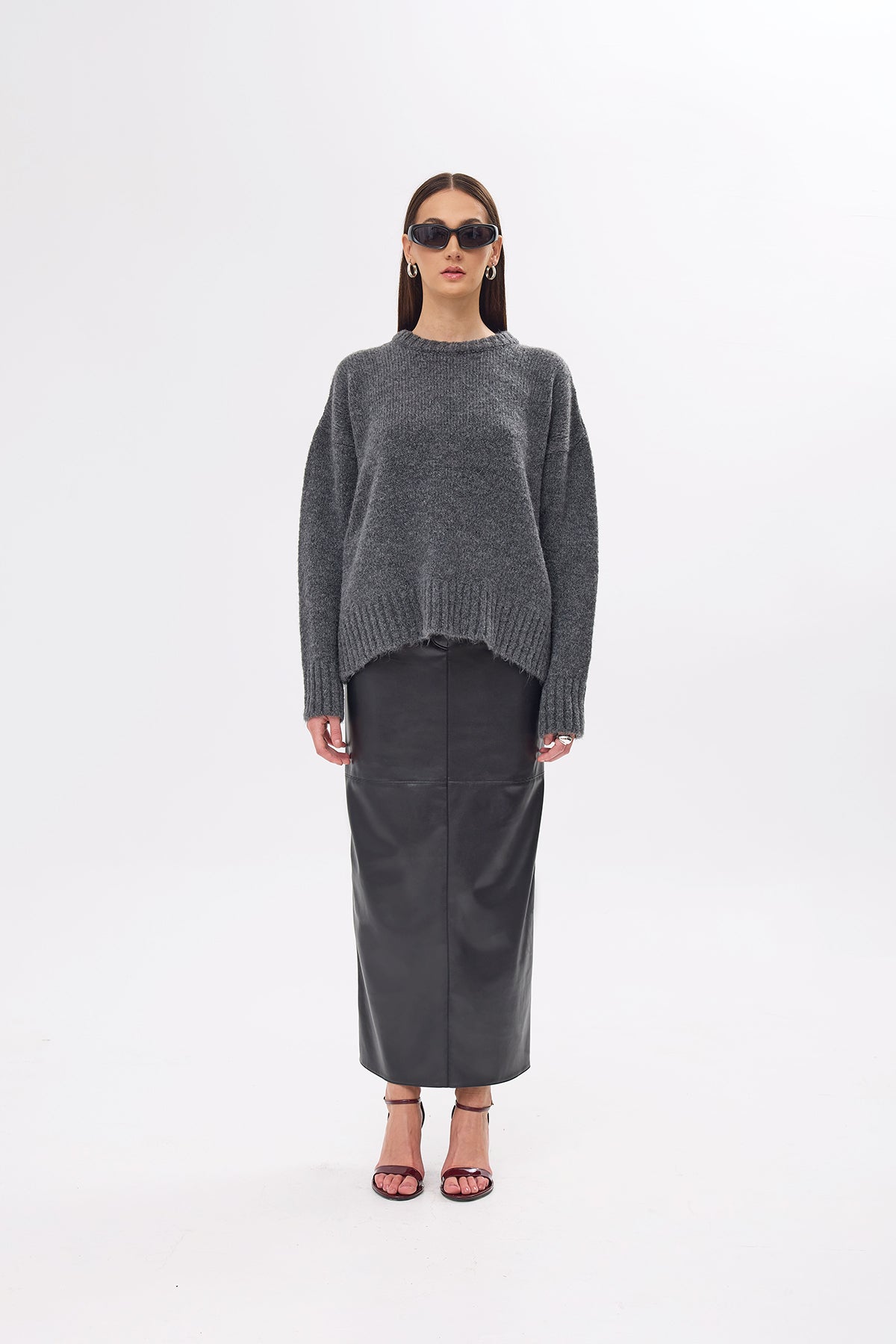 Whitney Grey Oversize Pullower