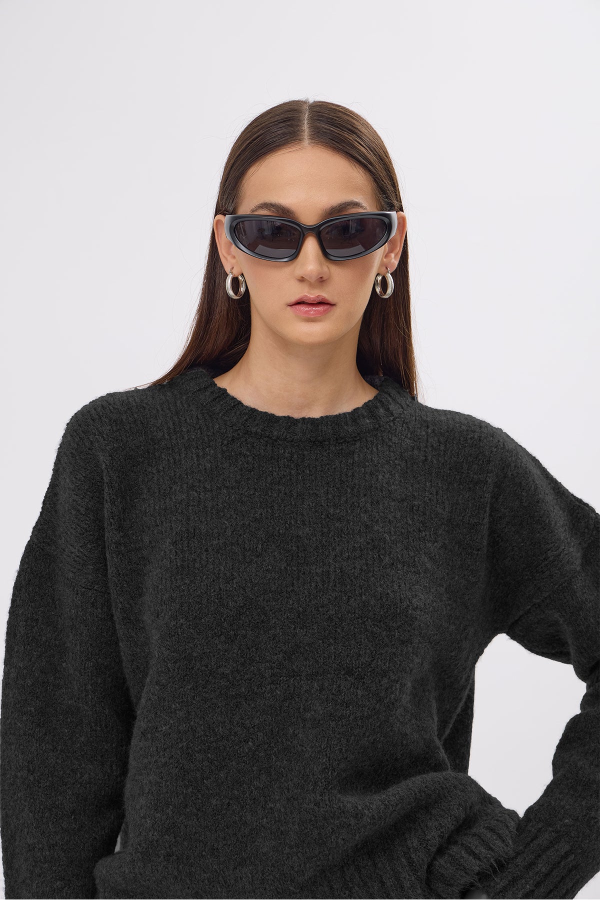 Whitney Black Oversize Pullover