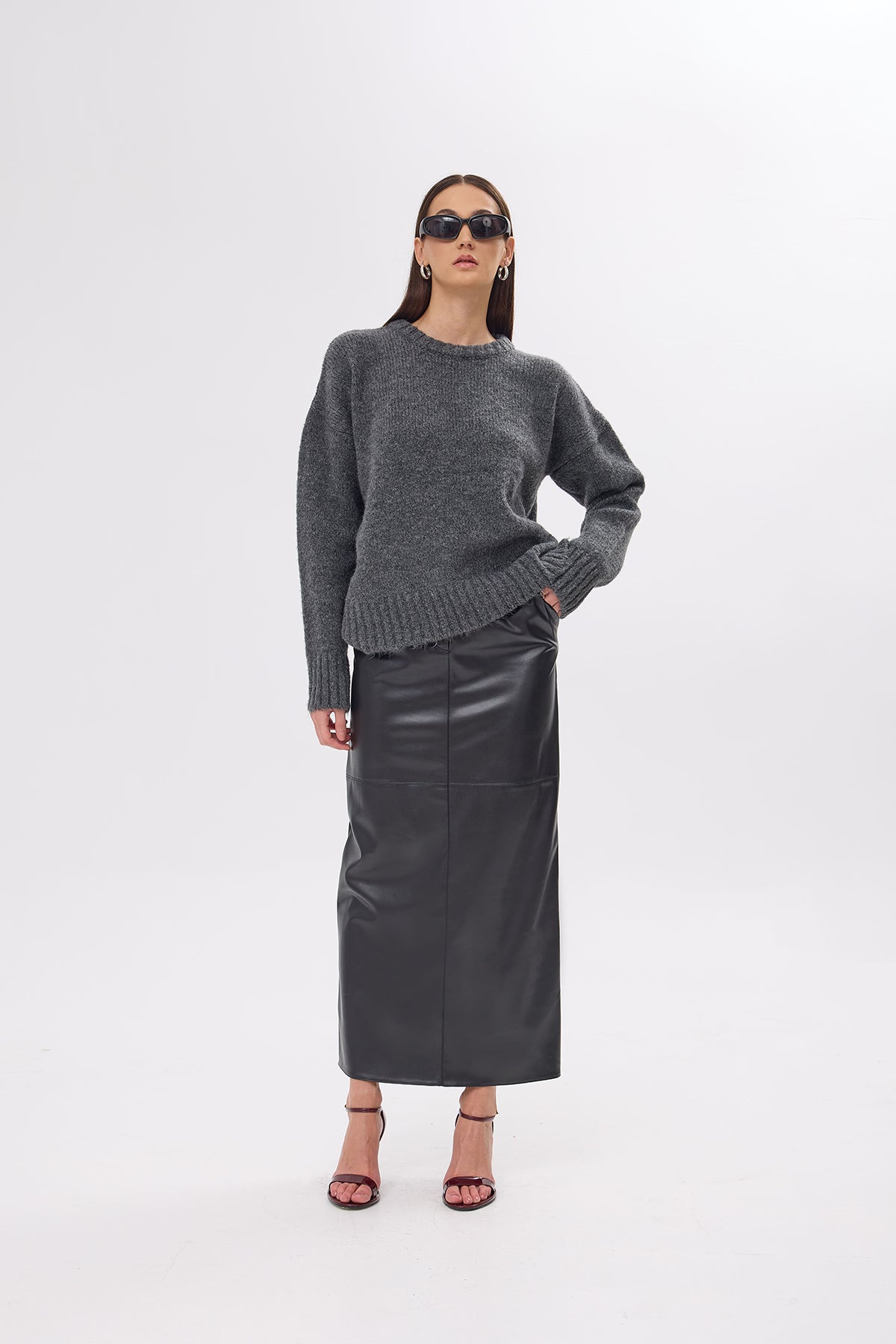 Whitney Grey Oversize Pullower