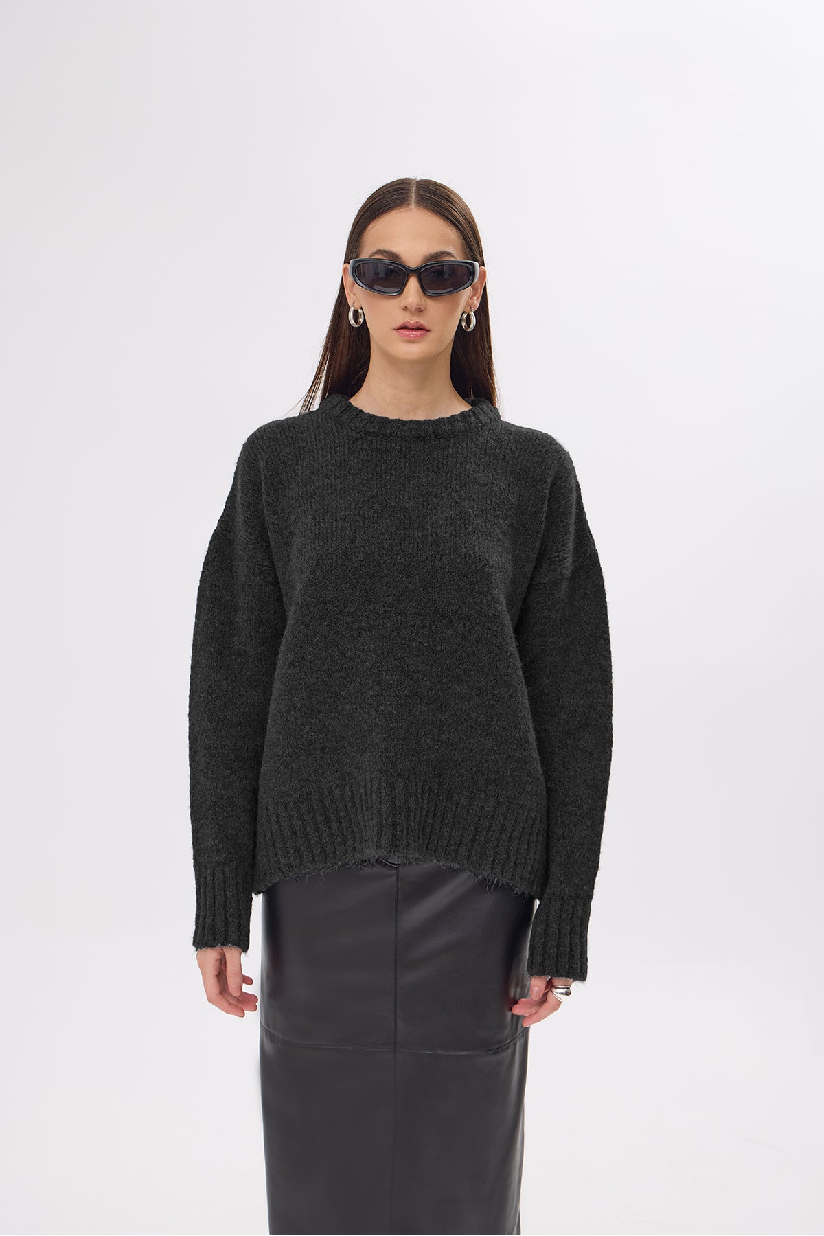 Whitney Black Oversize Pullover