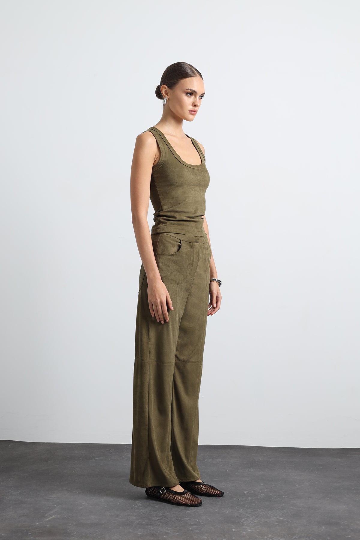 Orrea Green Suede Tank Top